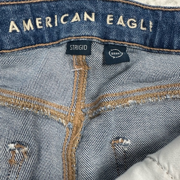 American Eagle Outfitters Blue Jean Shorts Distressed Cut-Off - Picture 3 of 4